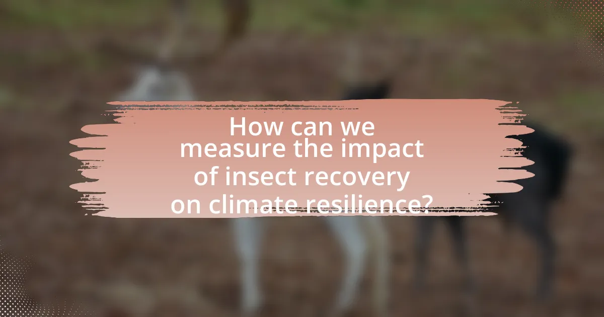 How can we measure the impact of insect recovery on climate resilience?