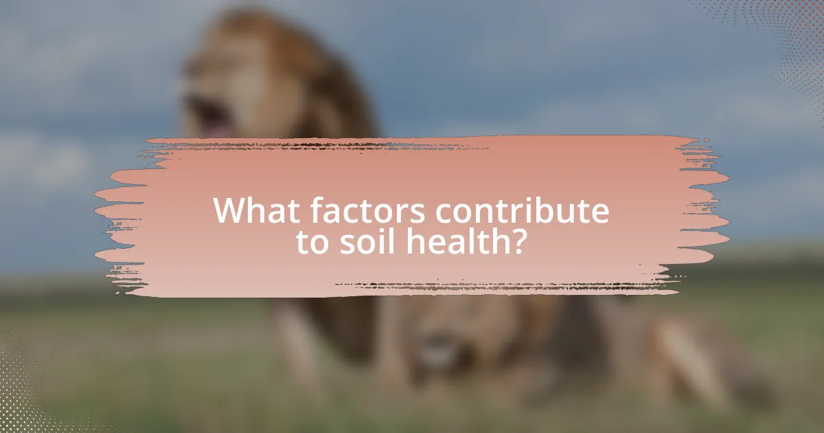 What factors contribute to soil health?